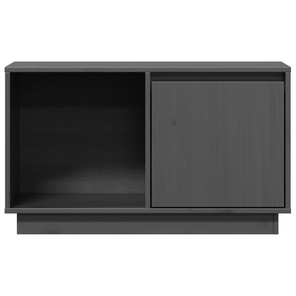 tv-bord 74x35x44 cm massivt fyrretræ grå