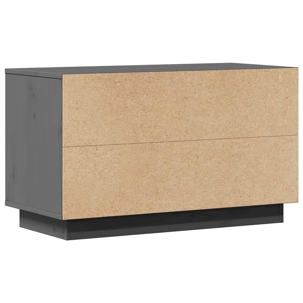 tv-bord 74x35x44 cm massivt fyrretræ grå
