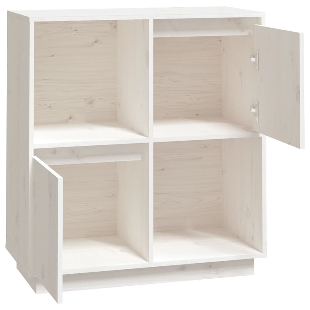 skænk 74x35x80 cm massivt fyrretræ hvid