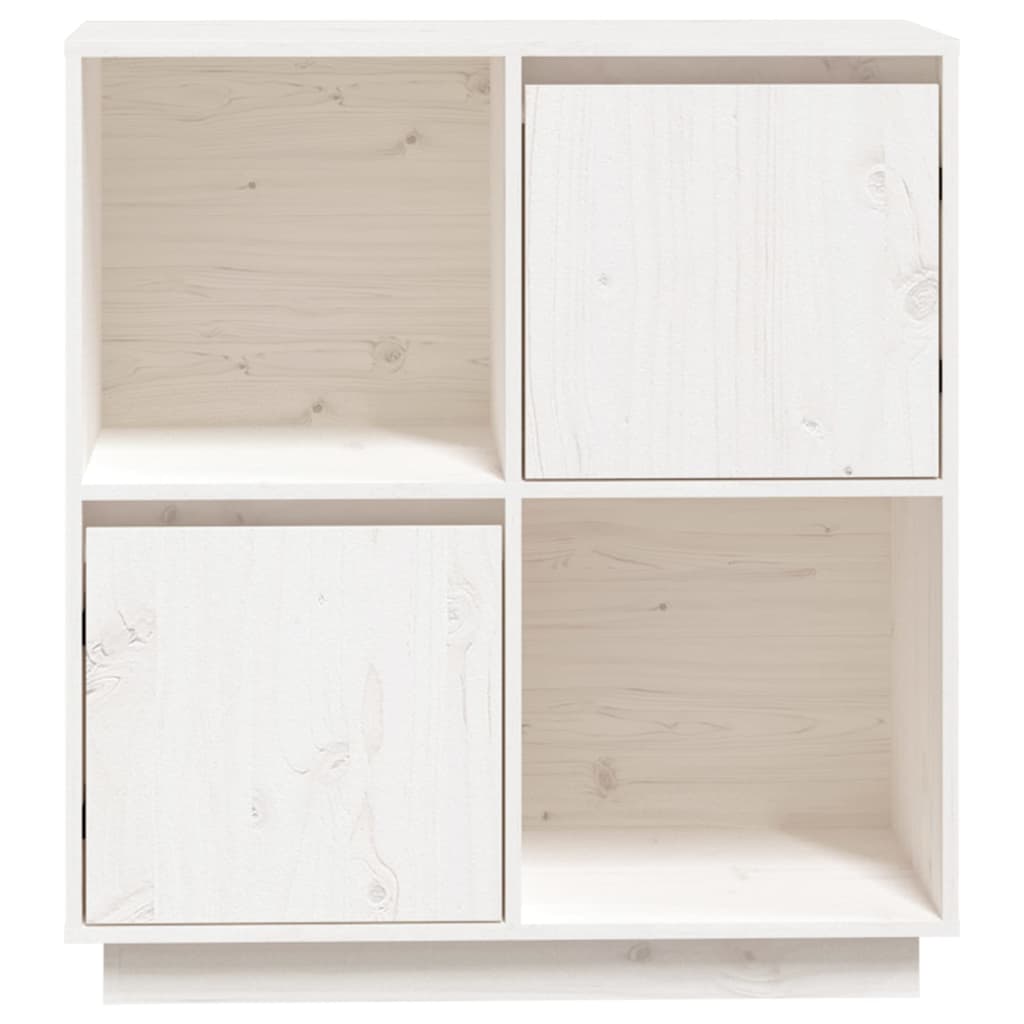 skænk 74x35x80 cm massivt fyrretræ hvid