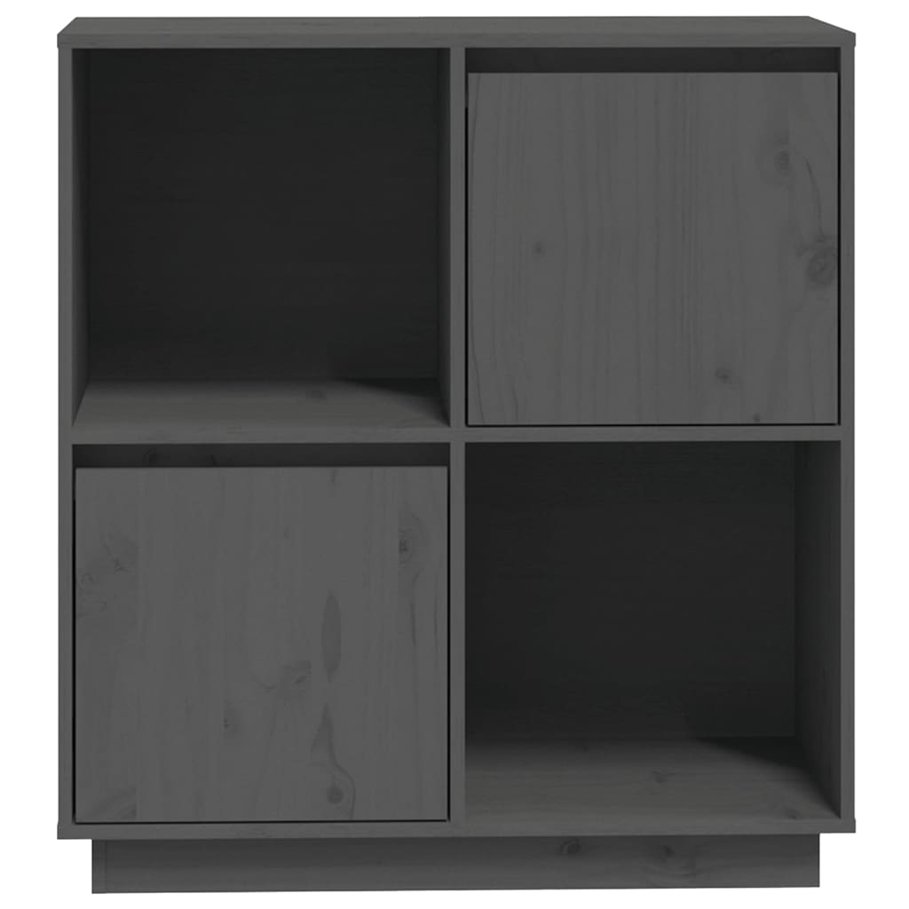 skænk 74x35x80 cm massivt fyrretræ grå