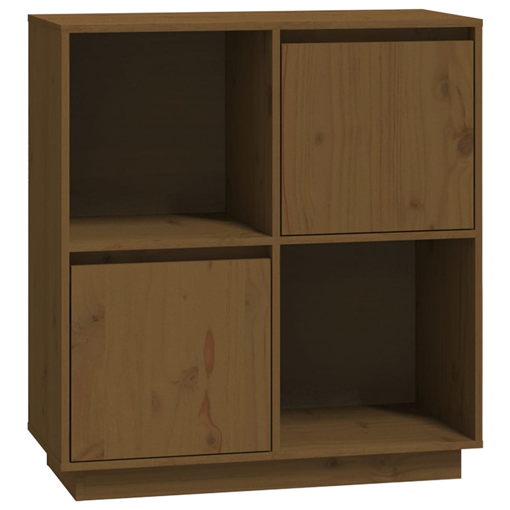 skænk 74x35x80 cm massivt fyrretræ gyldenbrun