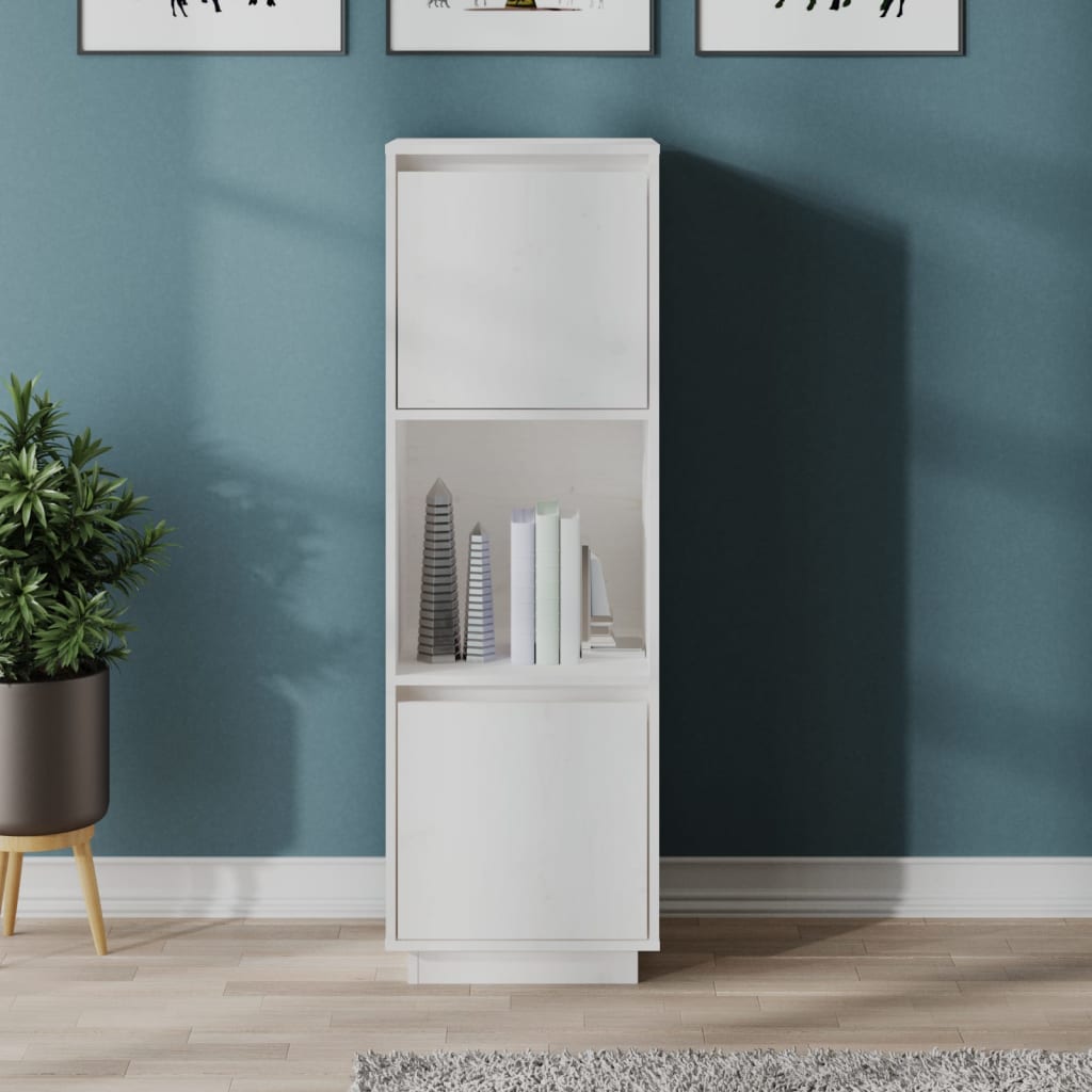 højskab 38x35x117 cm massivt fyrretræ hvid