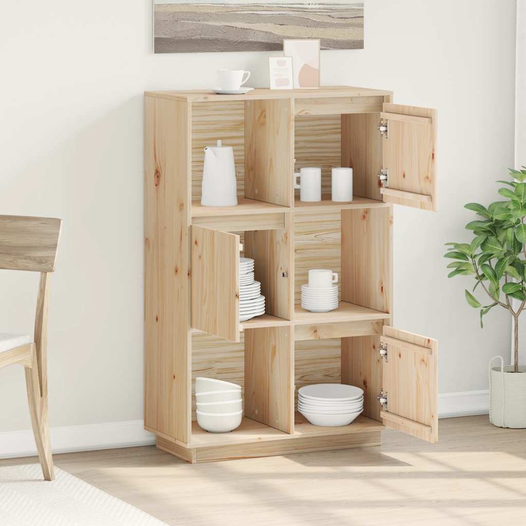 højskab 74x35x117 cm massivt fyrretræ