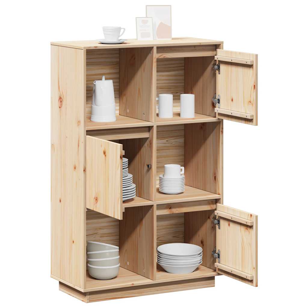 højskab 74x35x117 cm massivt fyrretræ