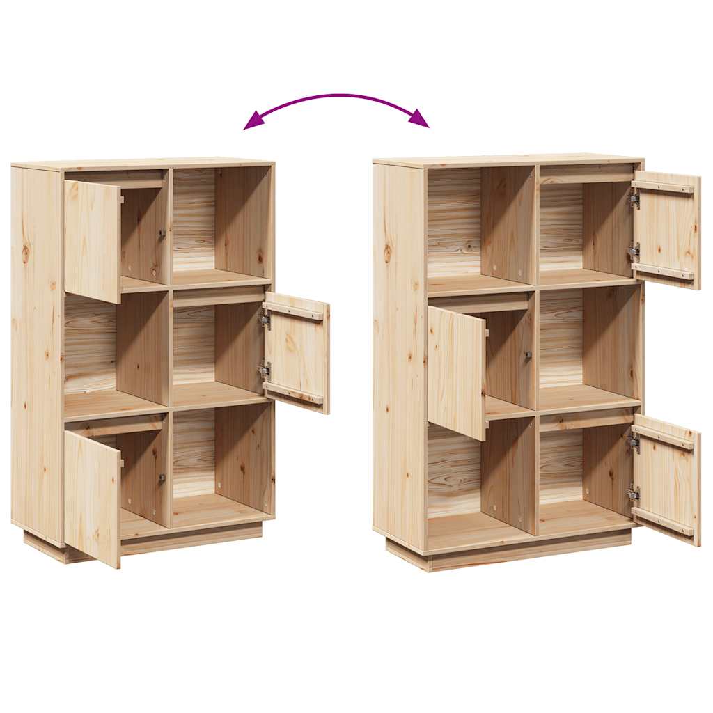 højskab 74x35x117 cm massivt fyrretræ
