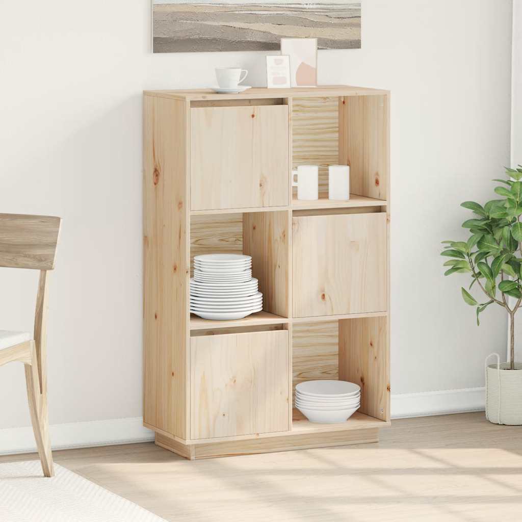 højskab 74x35x117 cm massivt fyrretræ