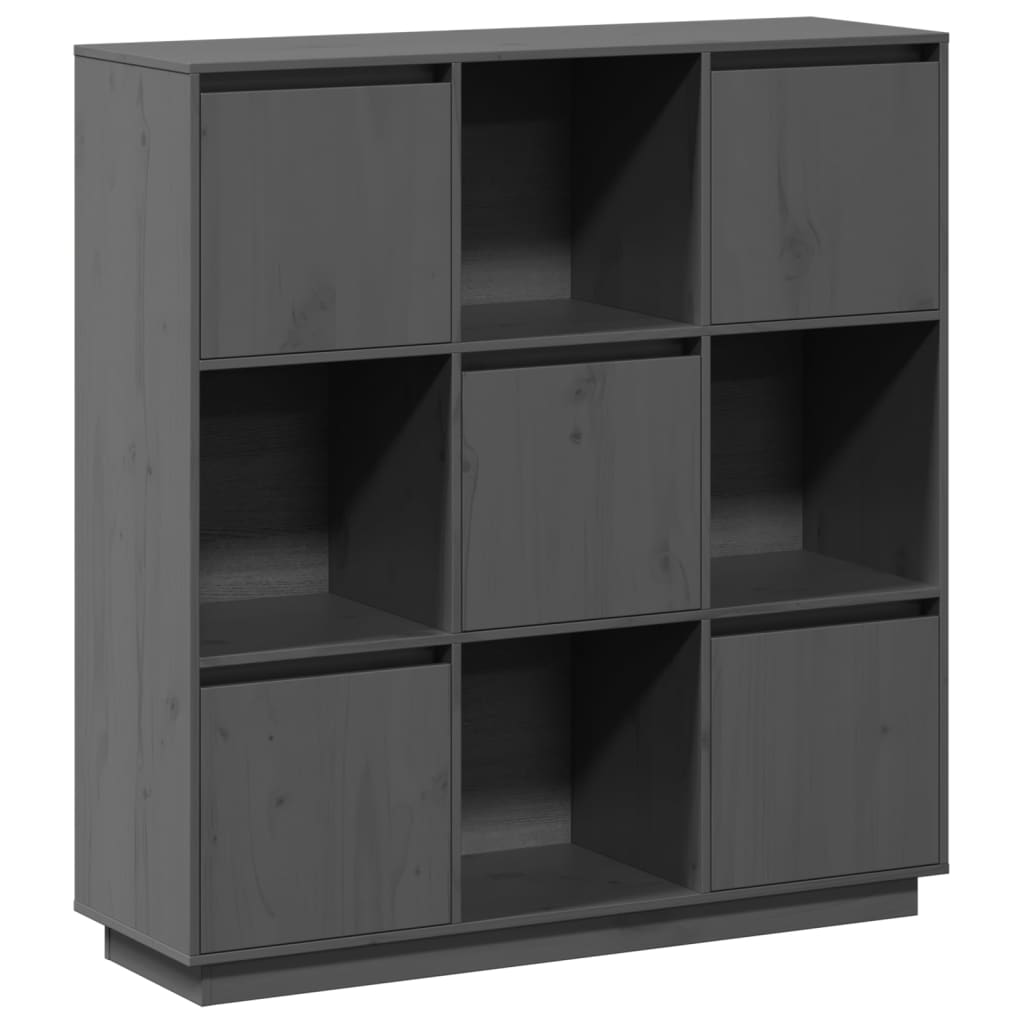 højskab 110,5x35x117 cm massivt fyrretræ grå