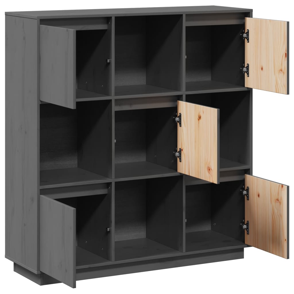 højskab 110,5x35x117 cm massivt fyrretræ grå