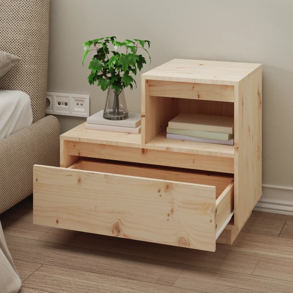 sengebord 60x34x51 cm massivt fyrretræ