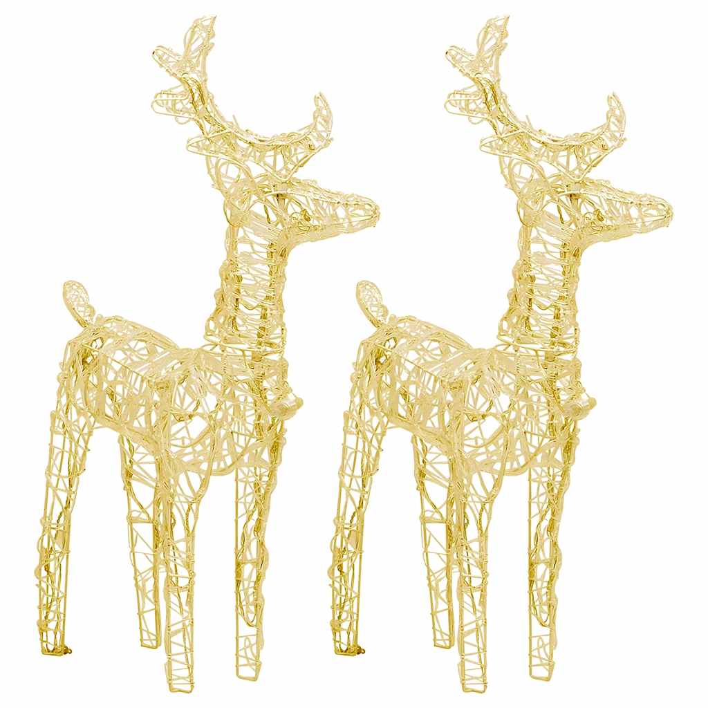 julerensdyr 2 stk. 80 LED'er akryl varmt hvidt lys