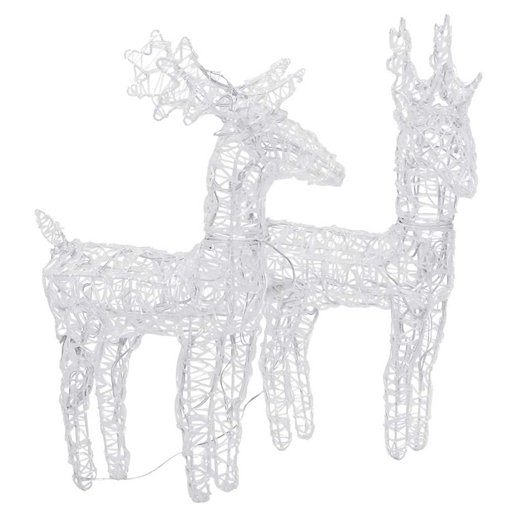 julerensdyr 2 stk. 80 LED'er akryl flerfarvet lys