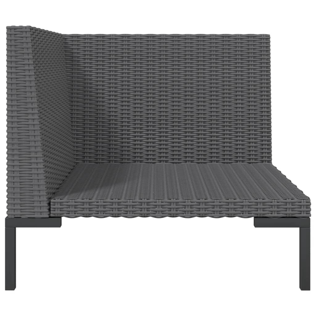 loungesæt til haven 8 dele med hynder polyrattan mørkegrå