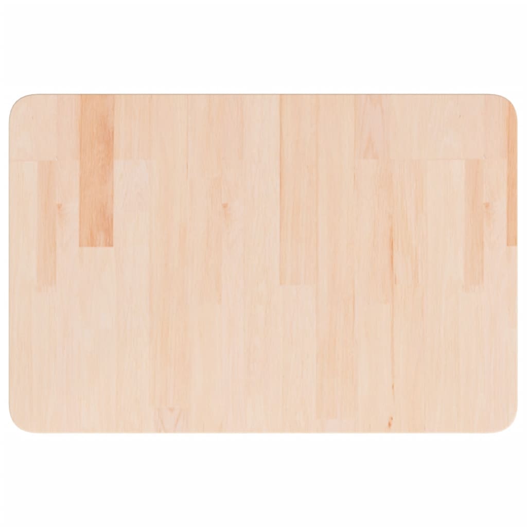 bordplade til badeværelse 60x40x2,5 cm massivt træ ubehandlet