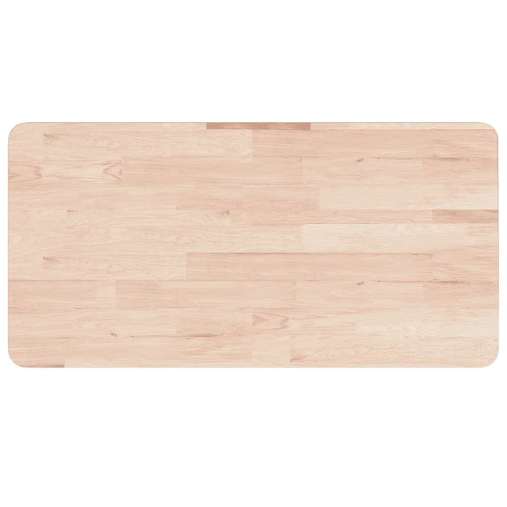 bordplade til badeværelse 100x60x4 cm massivt træ ubehandlet