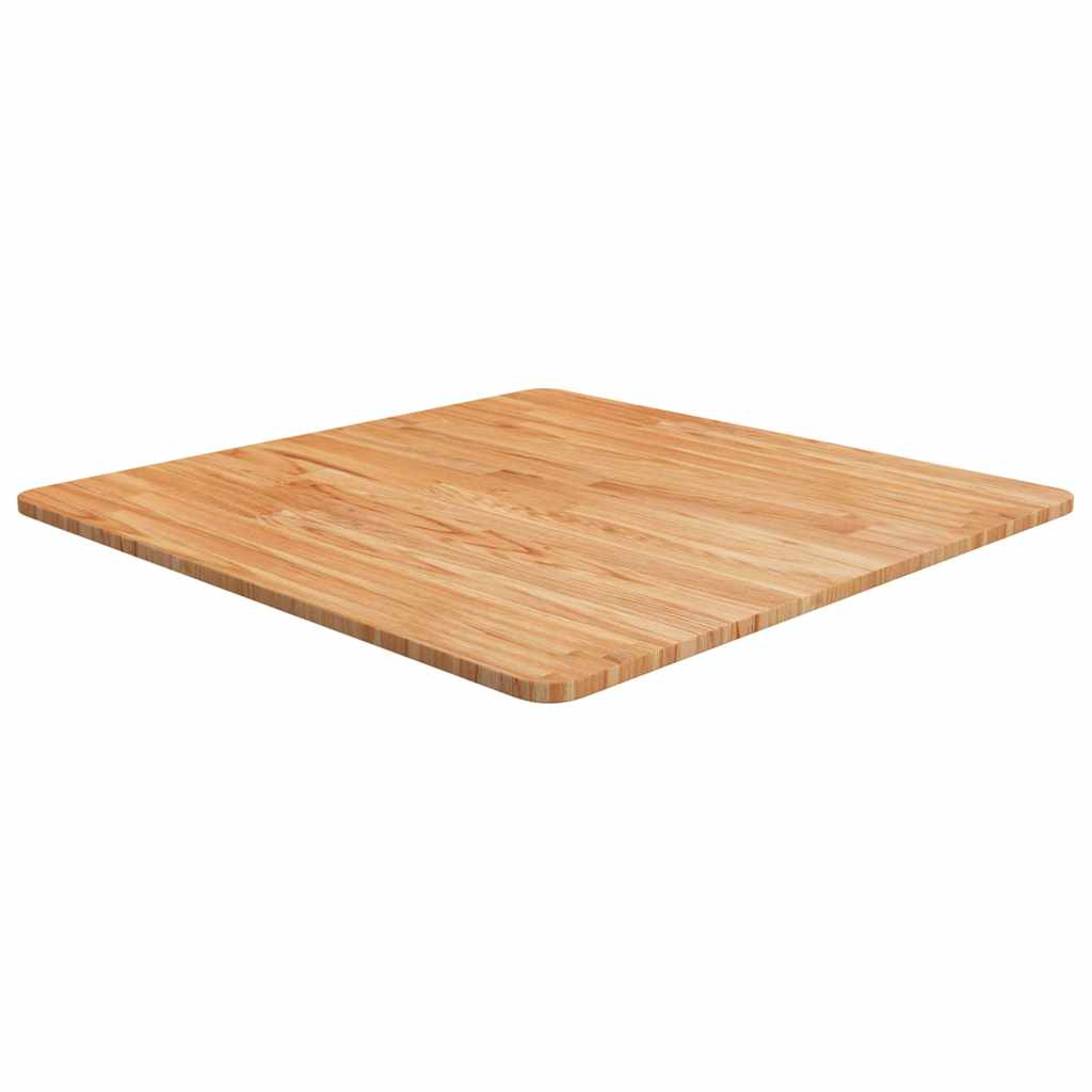 firkantet bordplade 70x70x1,5 cm behandlet massivt eg lysebrun
