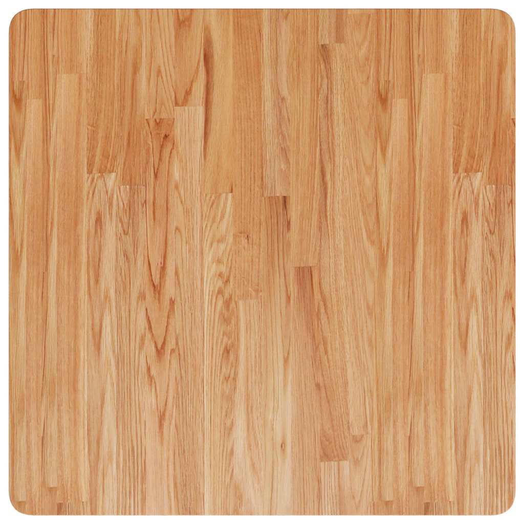 firkantet bordplade 70x70x1,5 cm behandlet massivt eg lysebrun