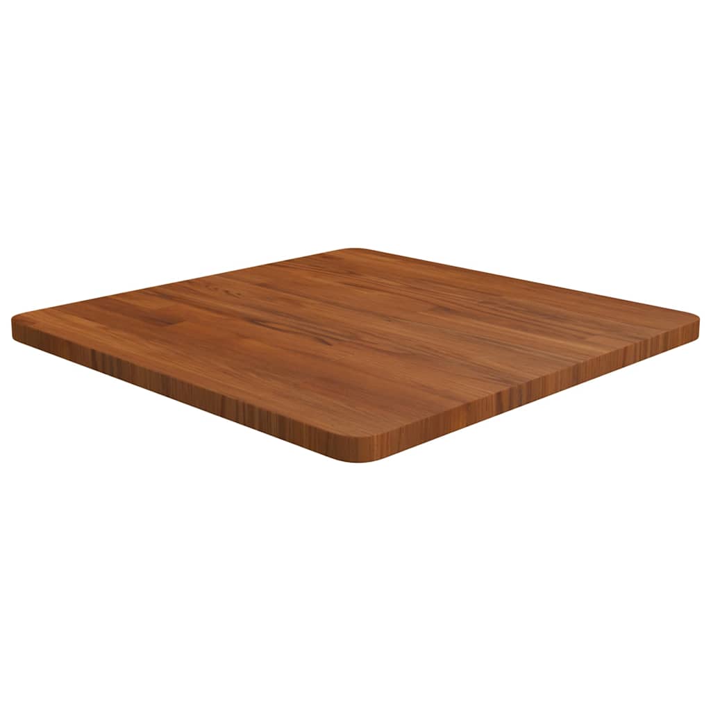 firkantet bordplade 60x60x2,5 cm behandlet massivt eg mørkebrun