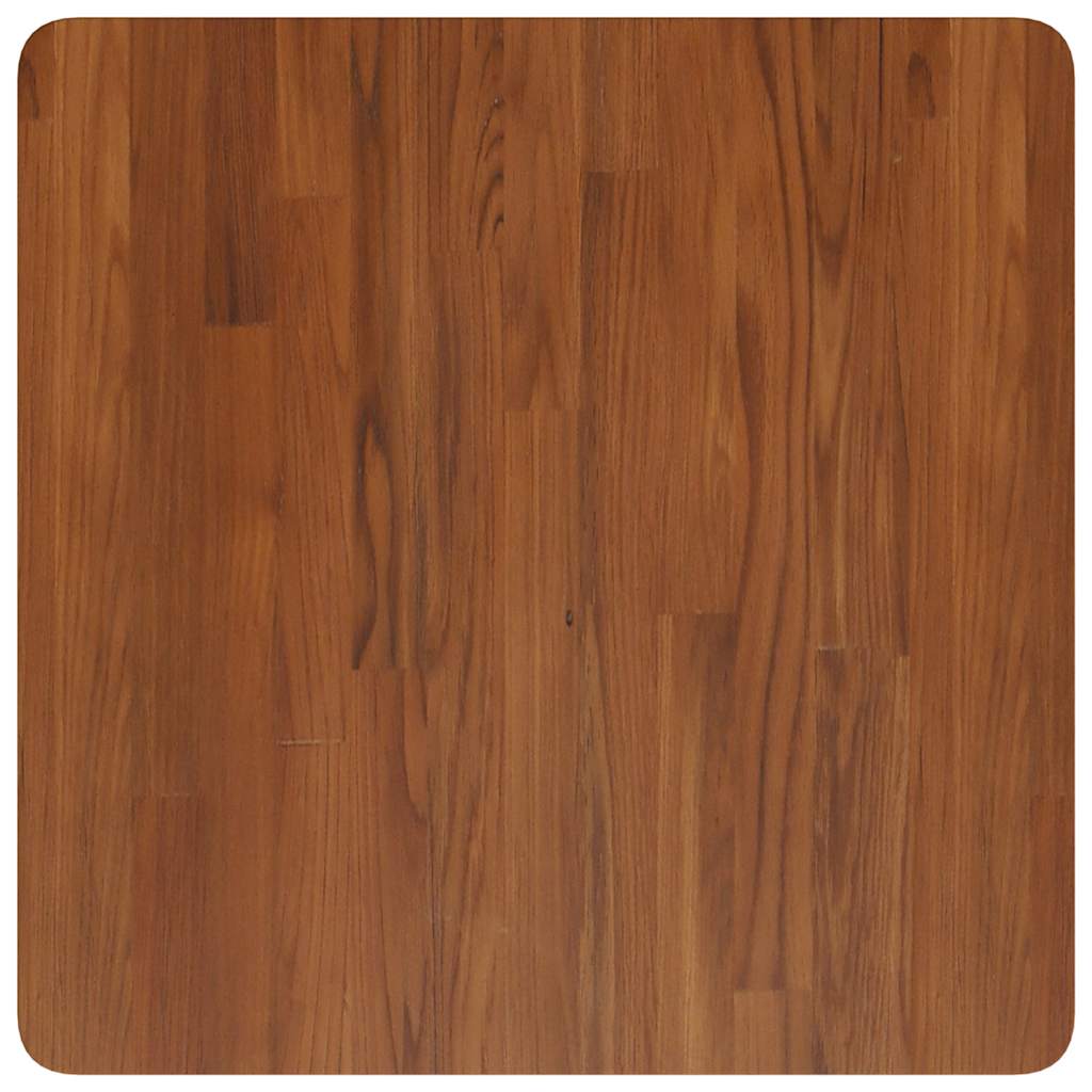 firkantet bordplade 60x60x2,5 cm behandlet massivt eg mørkebrun