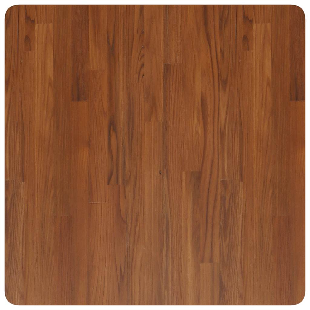 firkantet bordplade 70x70x2,5 cm behandlet massivt eg mørkebrun