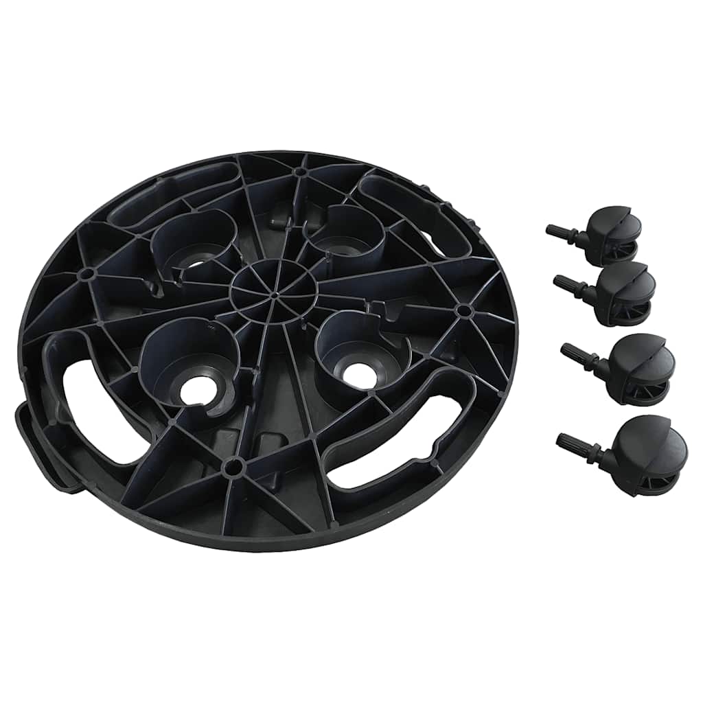 plantevogn med hjul 30 cm i diameter 170 kg sort