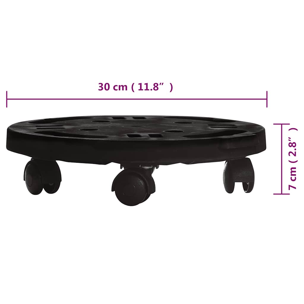 plantevogn med hjul 30 cm i diameter 170 kg sort