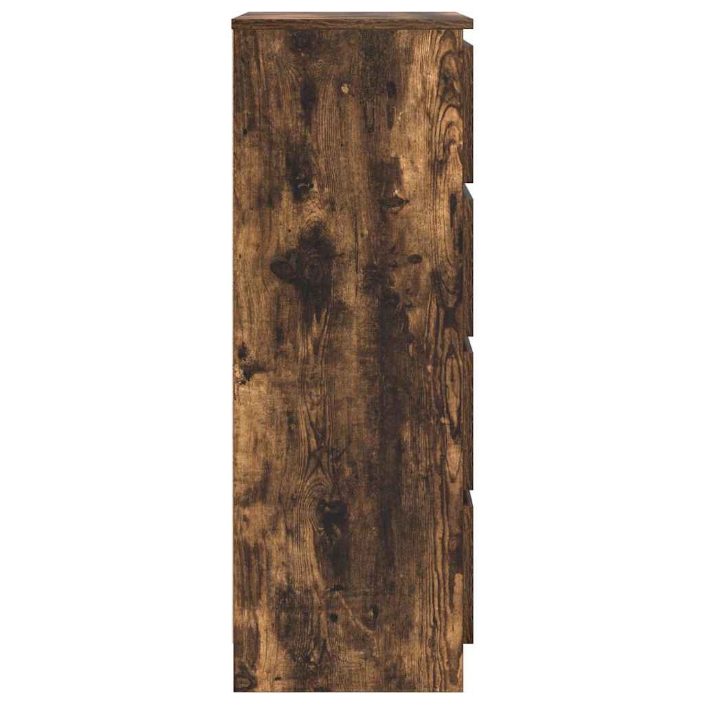 kommode 60x35x98,5 cm konstrueret træ røget egetræsfarve