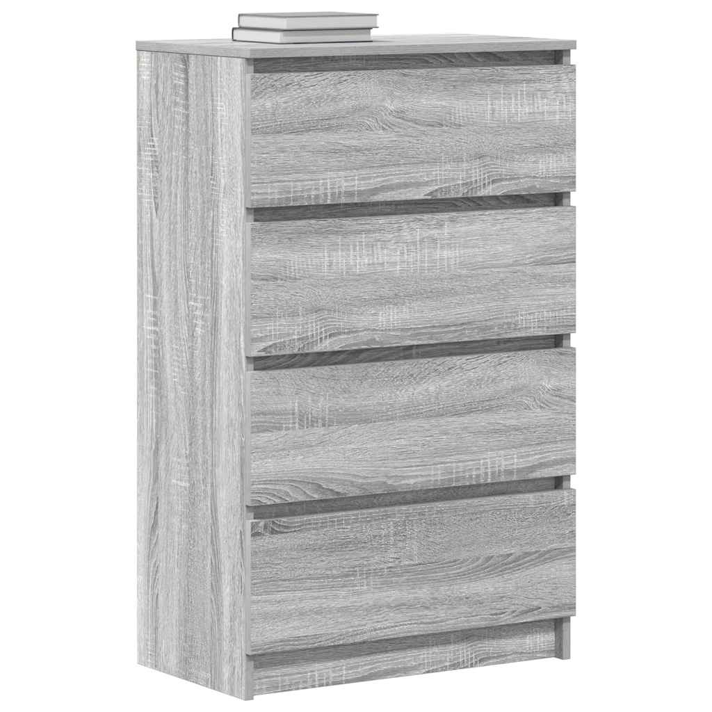 kommode 60x35x98,5 cm konstrueret træ grå sonoma-eg