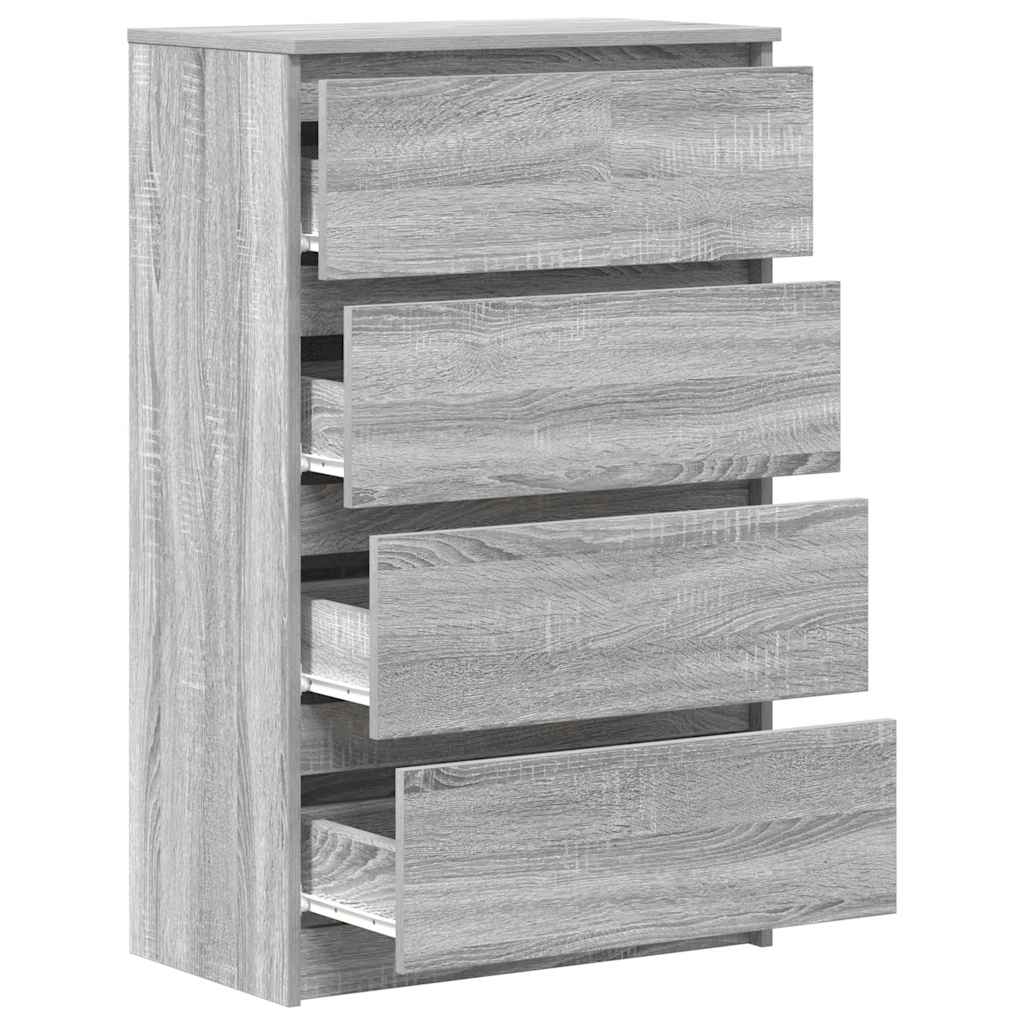 kommode 60x35x98,5 cm konstrueret træ grå sonoma-eg