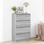 kommode 60x35x98,5 cm konstrueret træ grå sonoma-eg