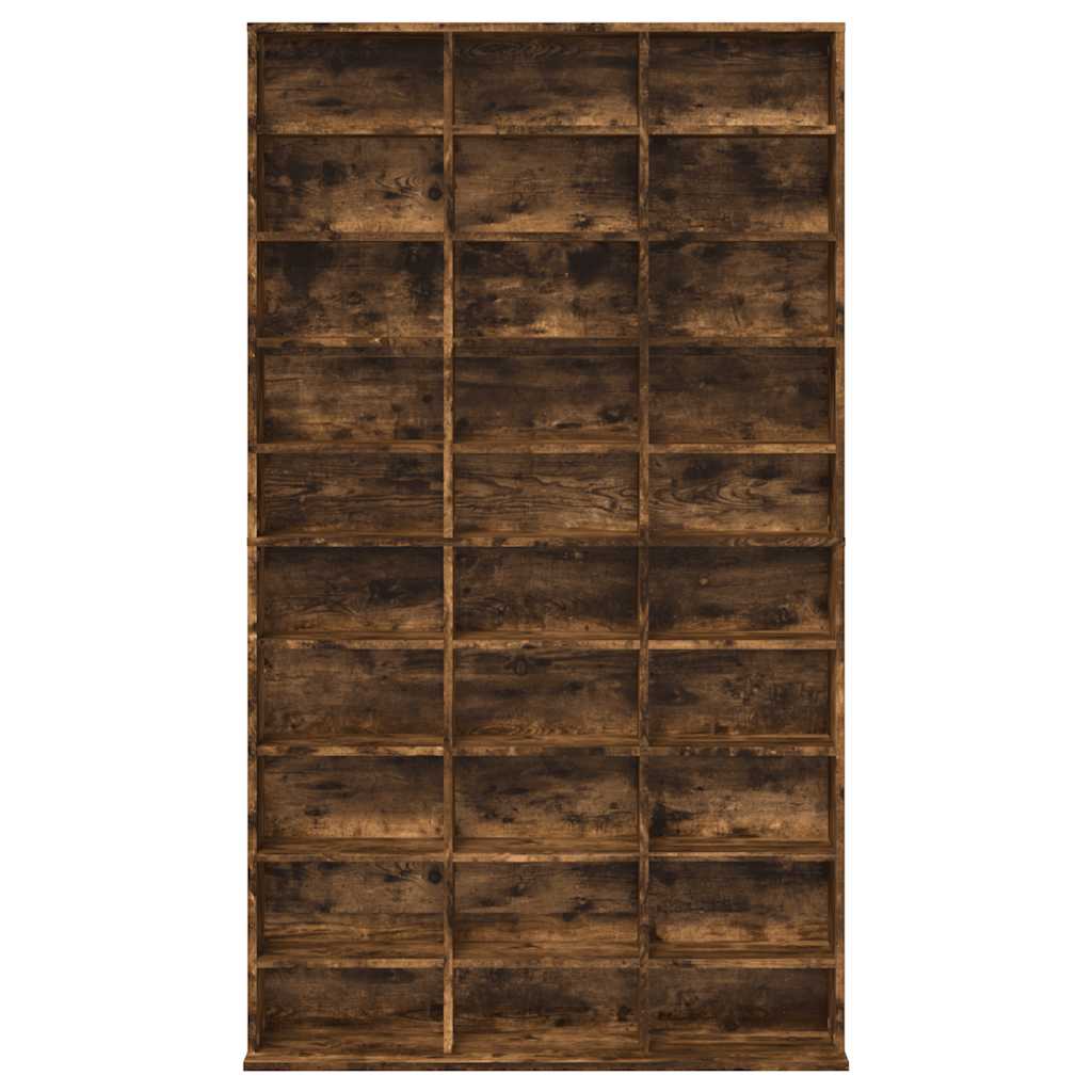 reol 102x23x177,5 cm konstrueret træ røget egetræsfarve