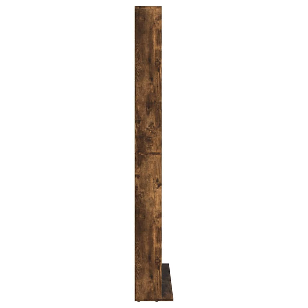 reol 102x23x177,5 cm konstrueret træ røget egetræsfarve