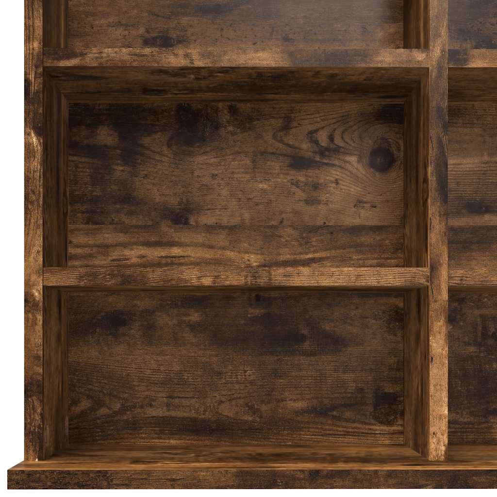 reol 102x23x177,5 cm konstrueret træ røget egetræsfarve