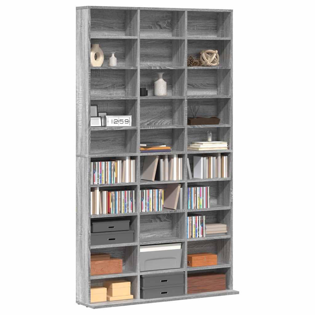 reol 102x23x177,5 cm konstrueret træ grå sonoma-eg