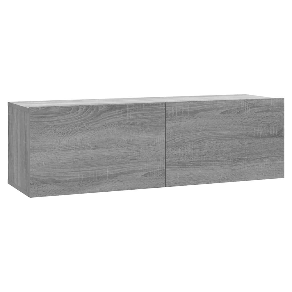 væghængt tv-bord 100x30x30 cm konstrueret træ grå sonoma-eg