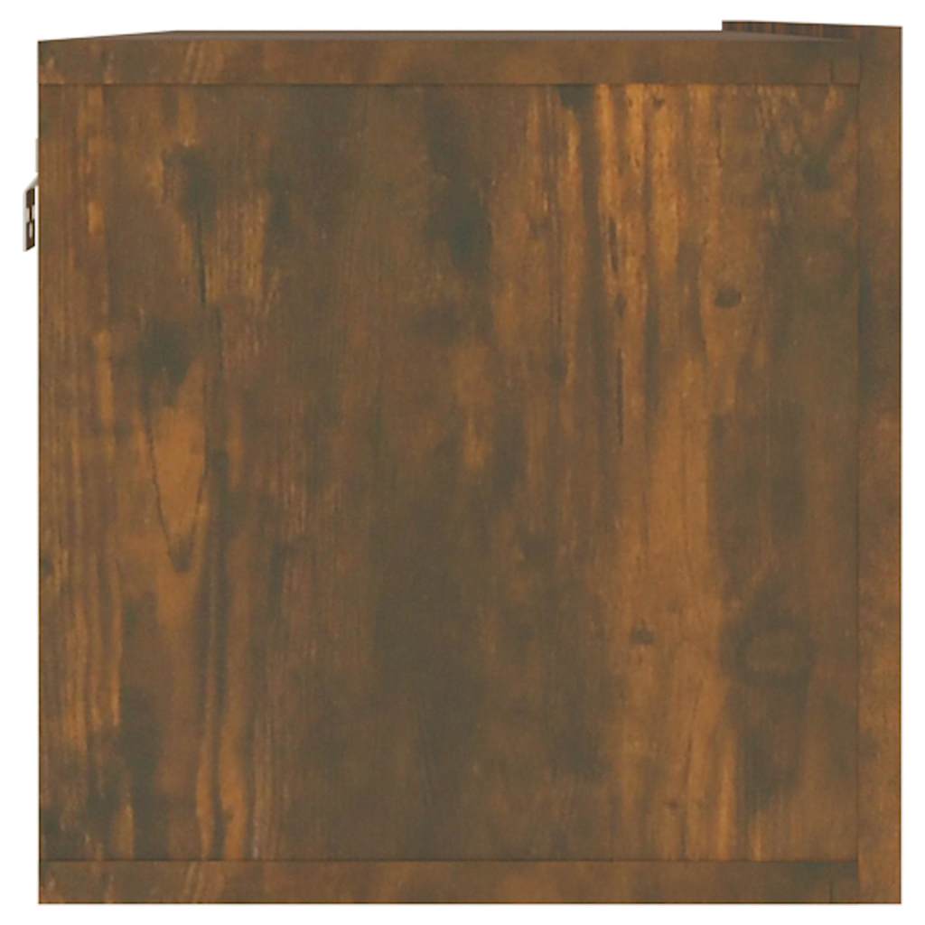 væghængt tv-bord 120x30x30 cm konstrueret træ røget egetræ