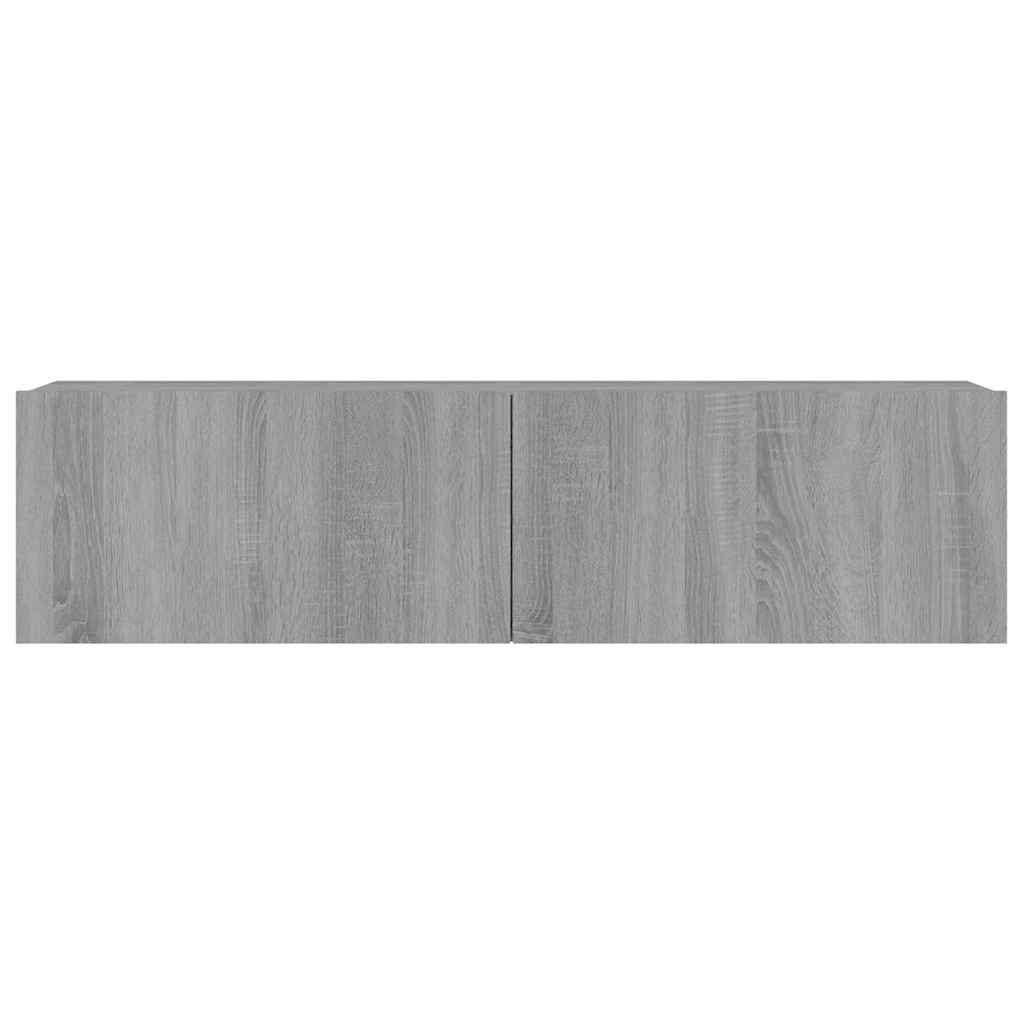 væghængt tv-bord 120x30x30 cm konstrueret træ grå sonoma-eg