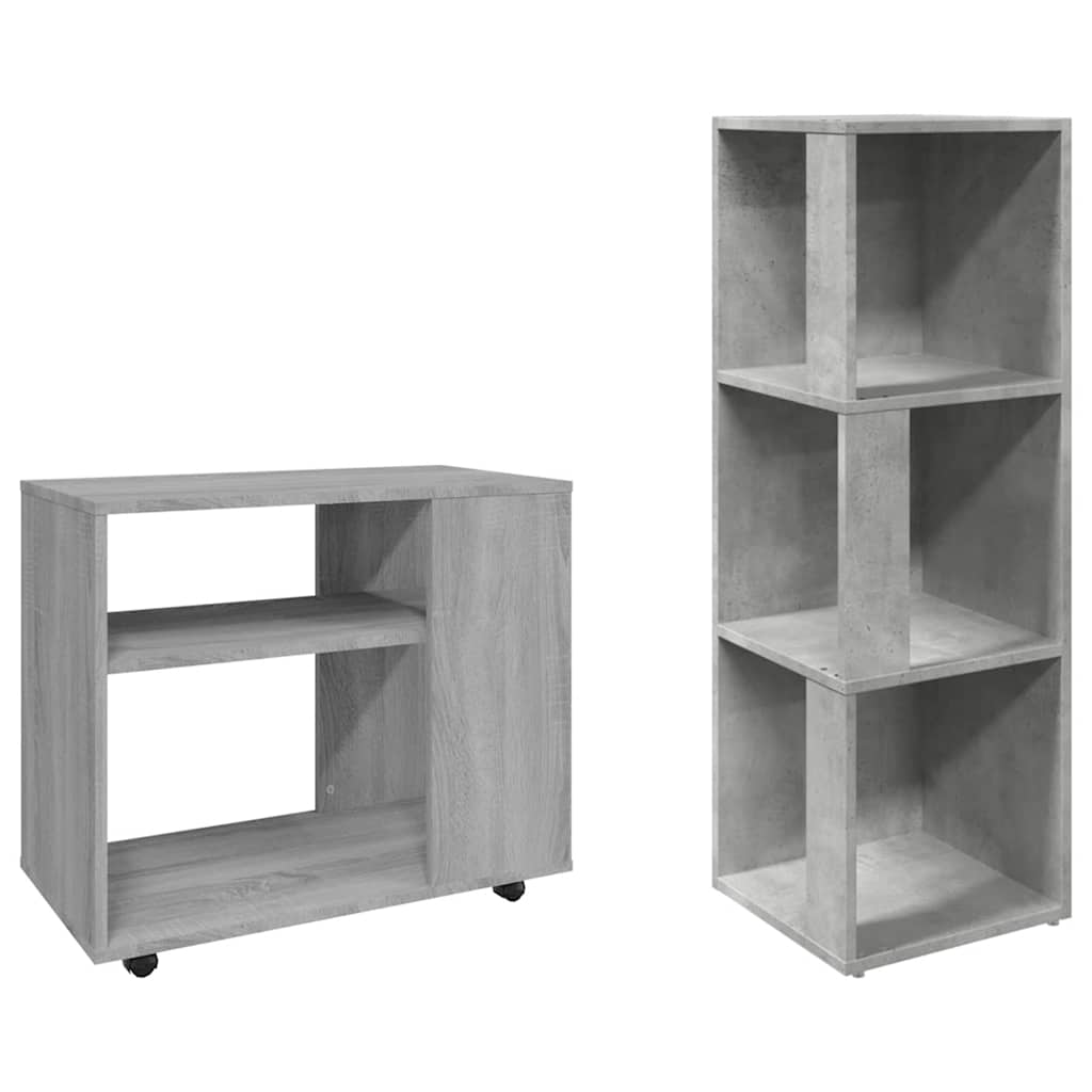 sidebord 70x35x60,5 cm konstrueret træ grå sonoma-eg