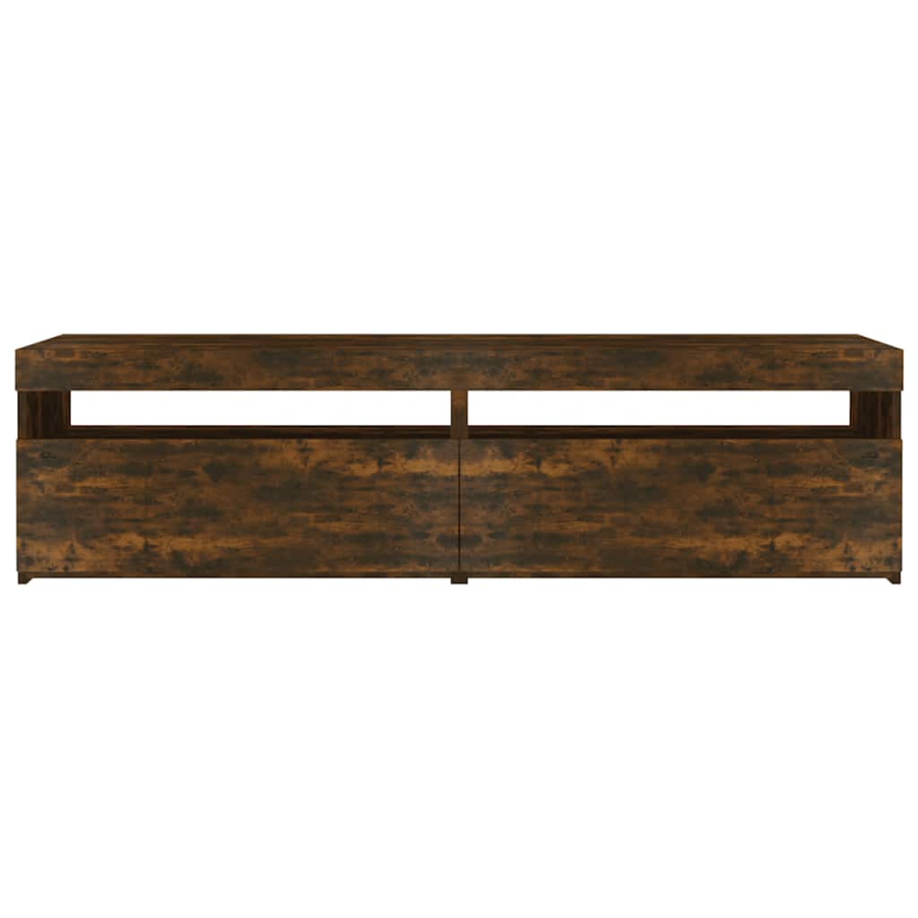 tv-borde 2 stk. med LED-lys 75x35x40 cm røget egetræsfarve