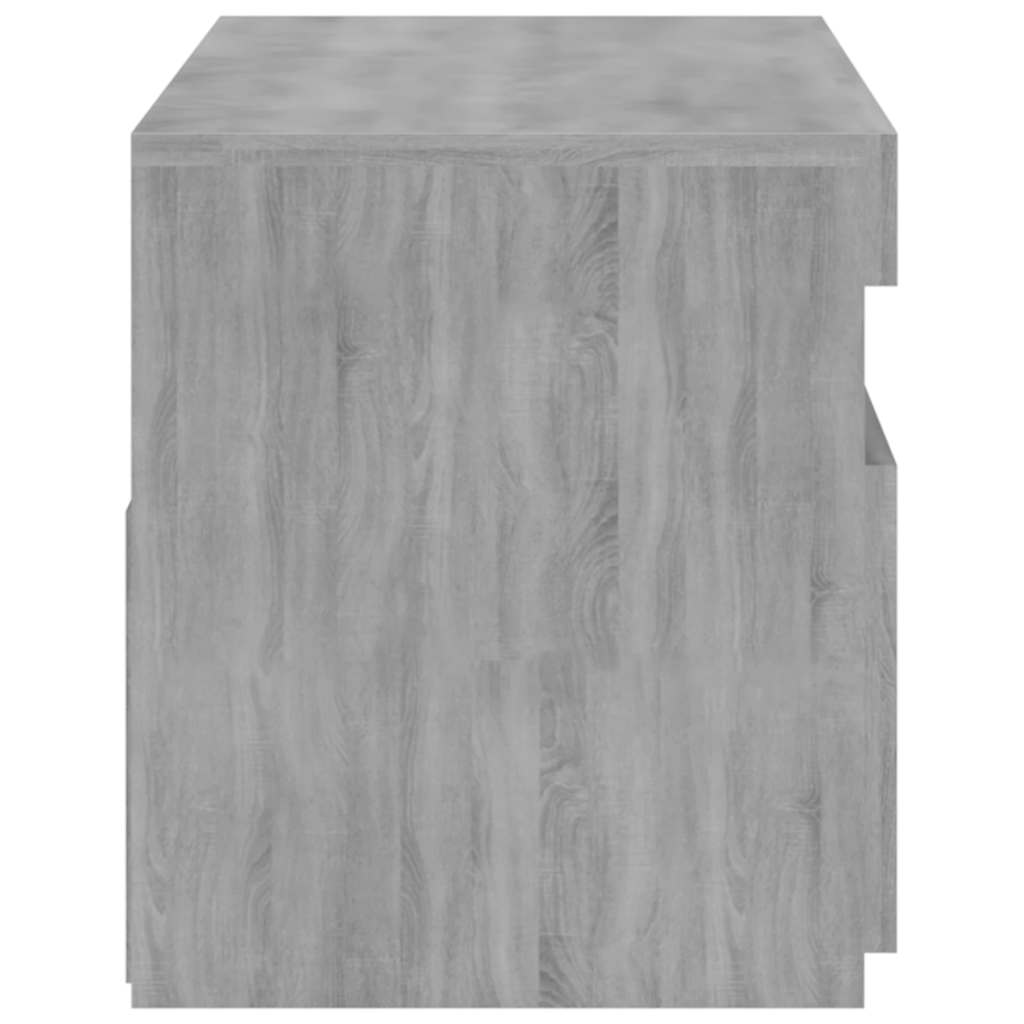 tv-bord med LED-lys 75x35x40 cm grå sonoma-eg