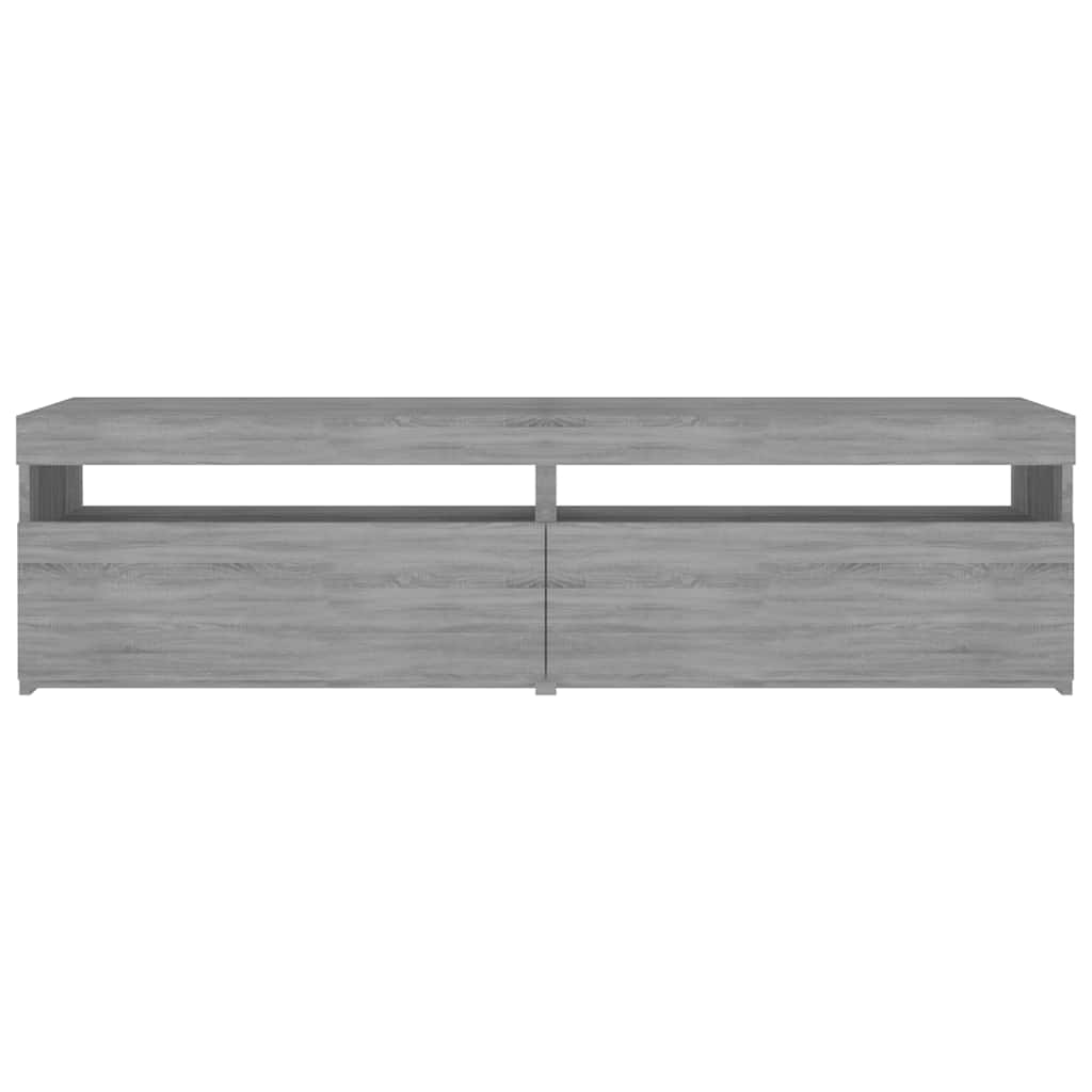 tv-borde 2 stk. med LED-lys 75x35x40 cm grå sonoma-eg