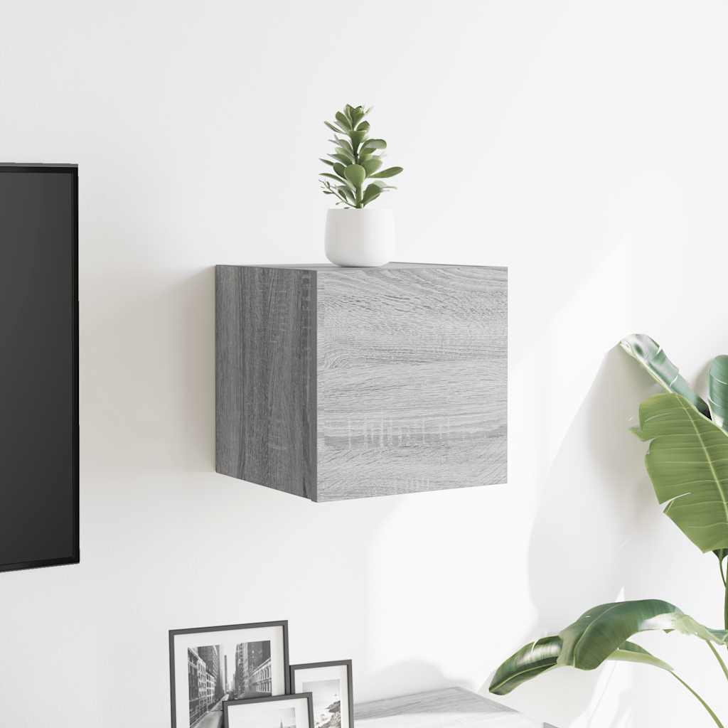 væghængt tv-skab 30,5x30x30 cm grå sonoma-eg