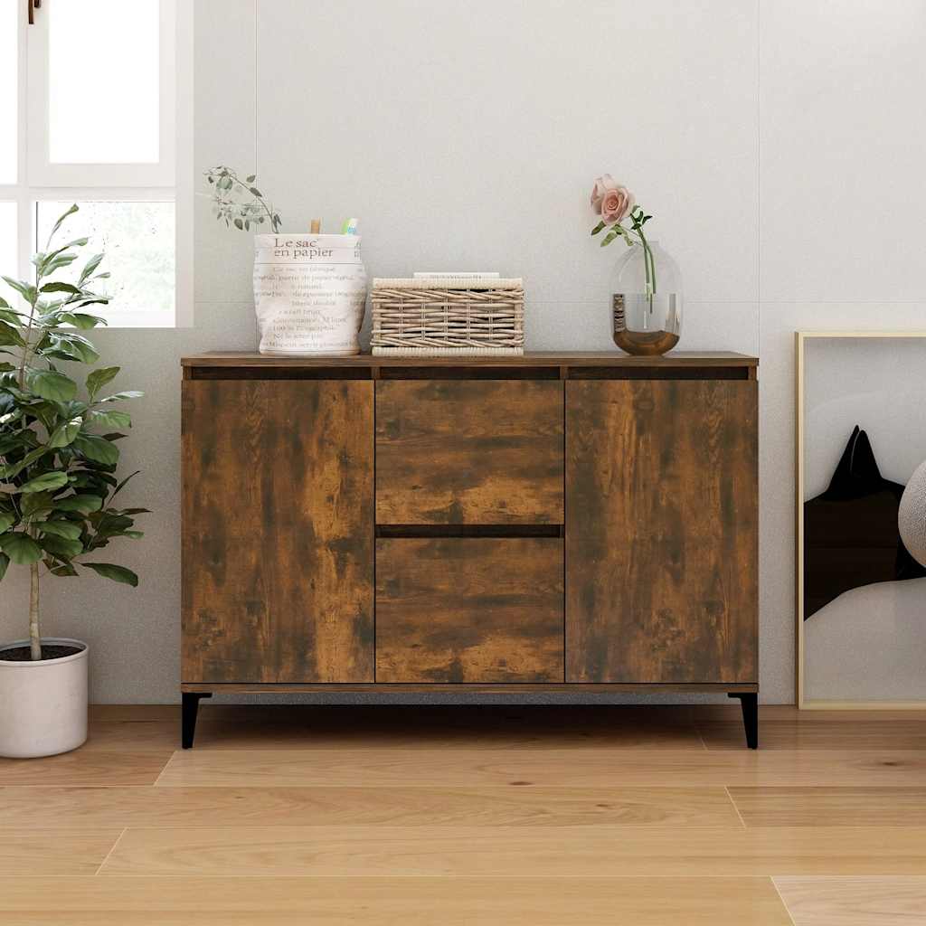 skænk 102x35x70 cm konstrueret træ røget egetræsfarve