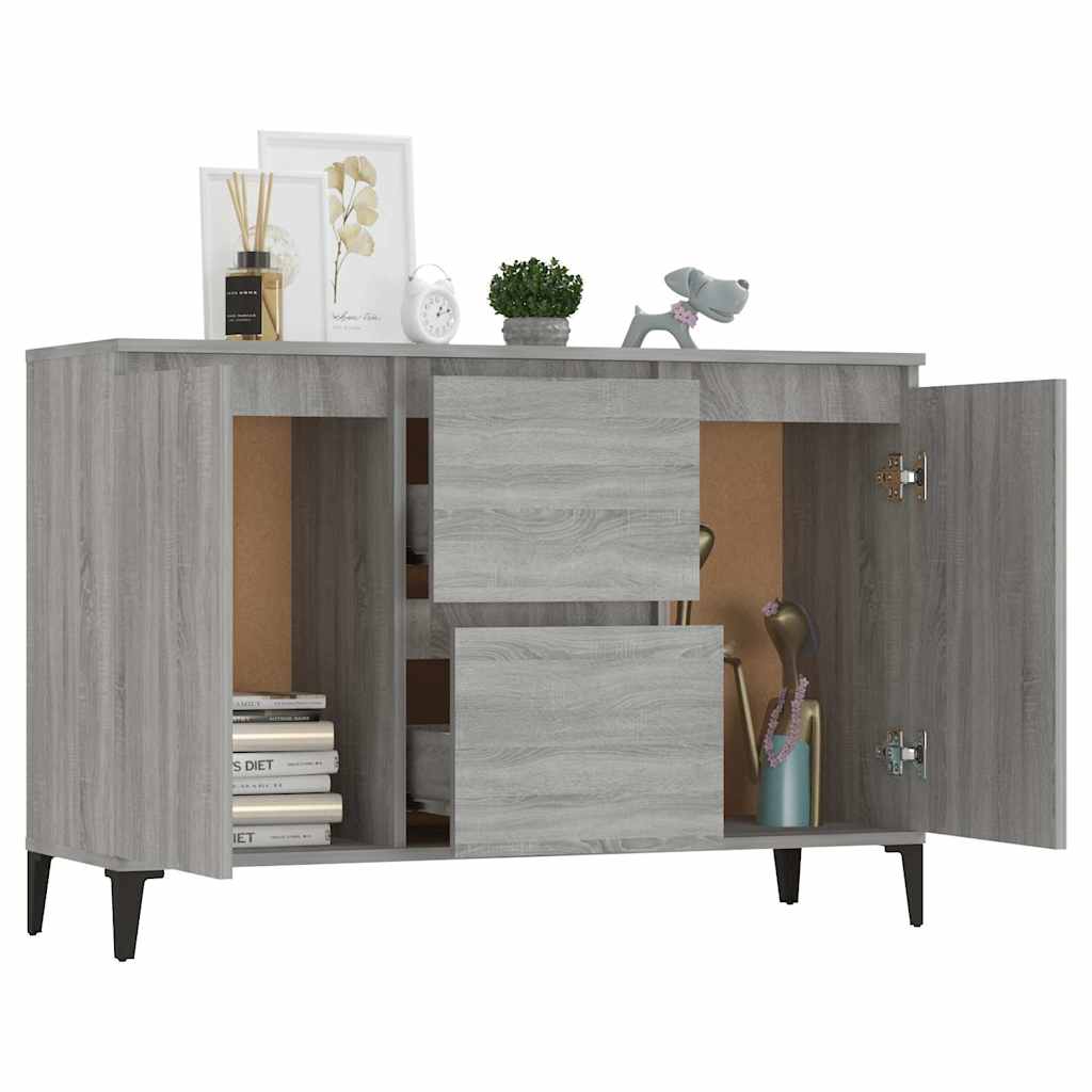 skænk 102x35x70 cm konstrueret træ grå sonoma-eg