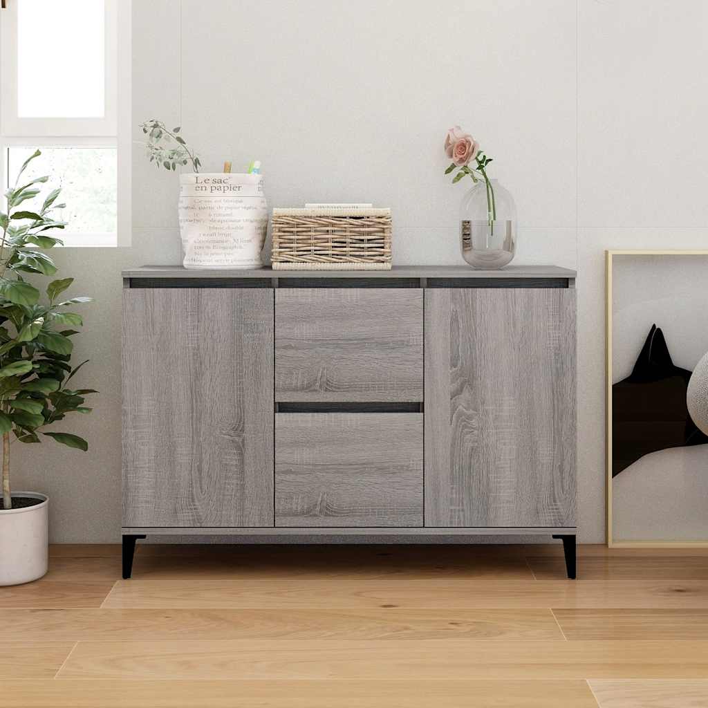 skænk 102x35x70 cm konstrueret træ grå sonoma-eg