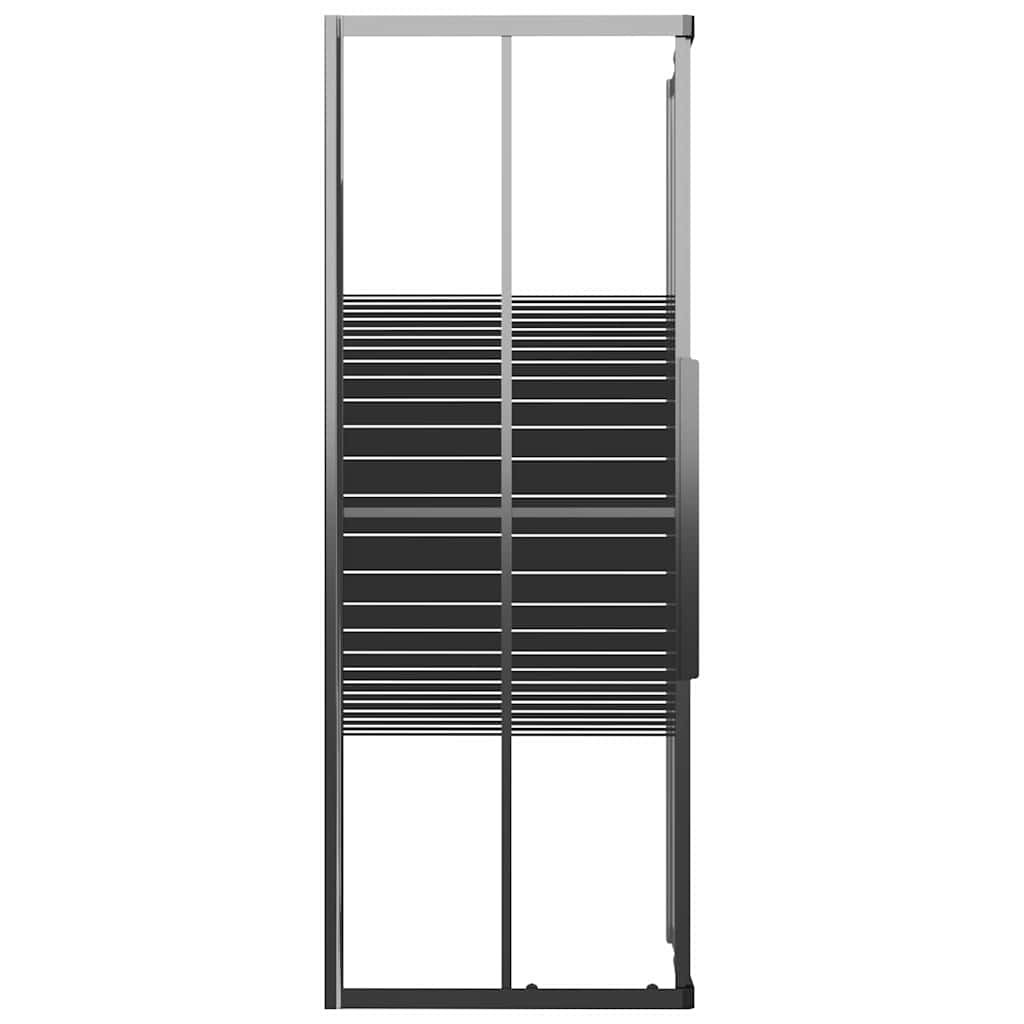 brusekabine 80x80x180 cm sikkerhedsglas stribet sort