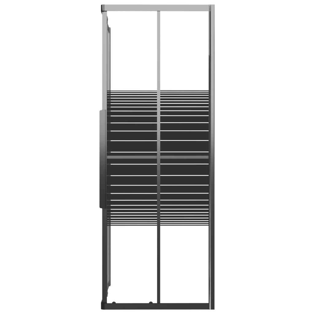 brusekabine 90x70x180 cm sikkerhedsglas stribet sort