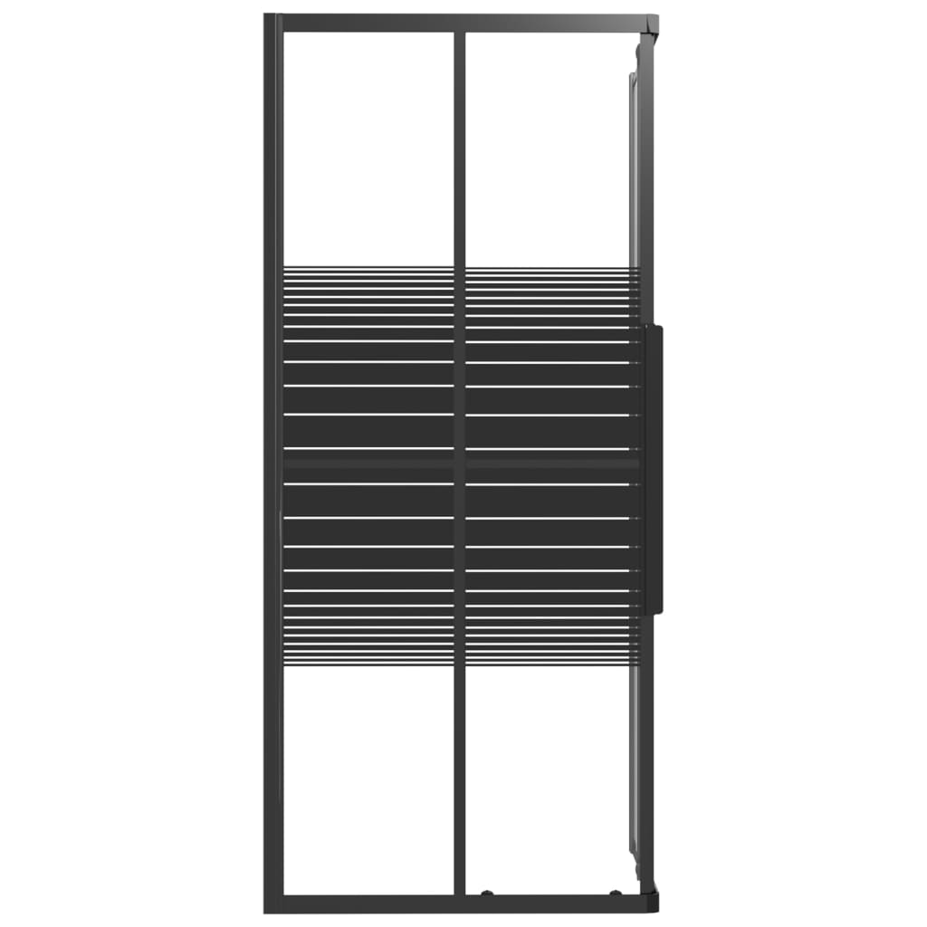 brusekabine 90x70x180 cm sikkerhedsglas stribet sort