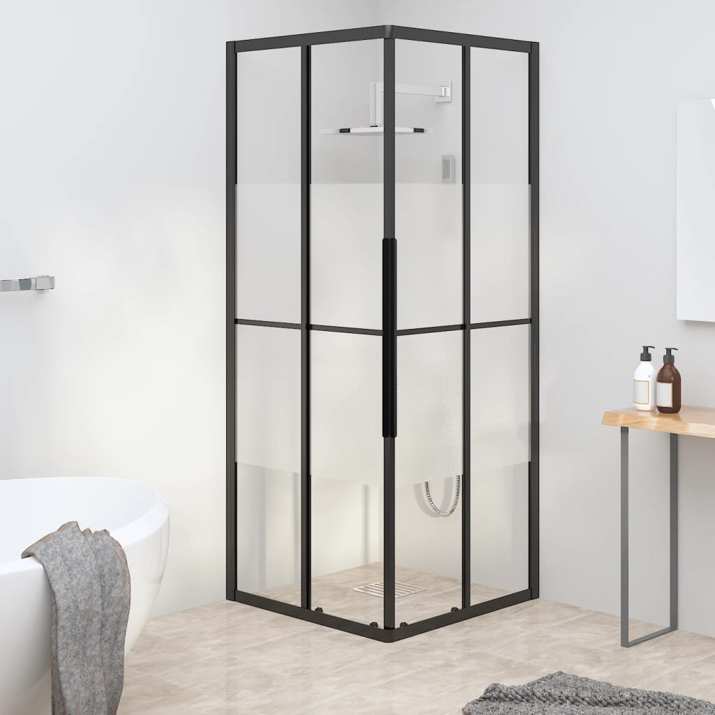brusekabine 80x80x180 cm halvmatteret sikkerhedsglas