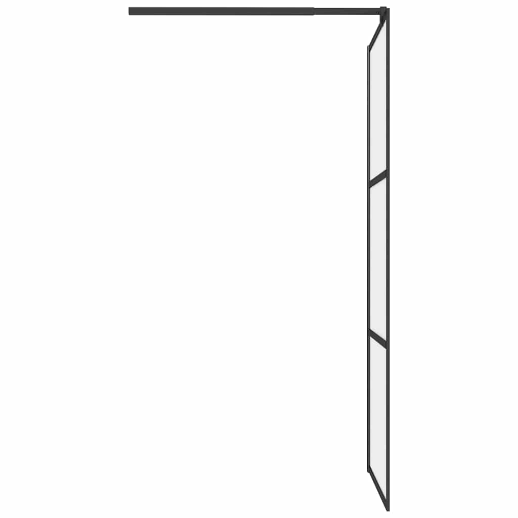 brusevæg 90x195 cm matteret sikkerhedsglas sort
